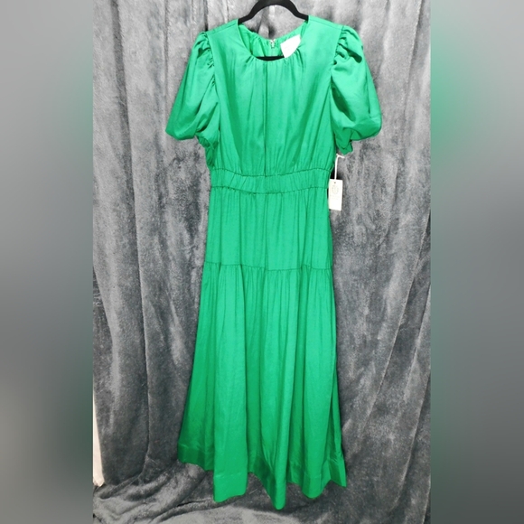 NWT Green Puff Sleeve Ginny Maxi Dress Size Medium in Green by Hyacinth House - Picture 6 of 13
